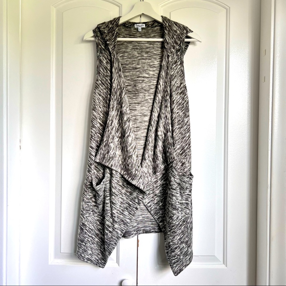 SPLENDID sleeveless hooded cardigan
